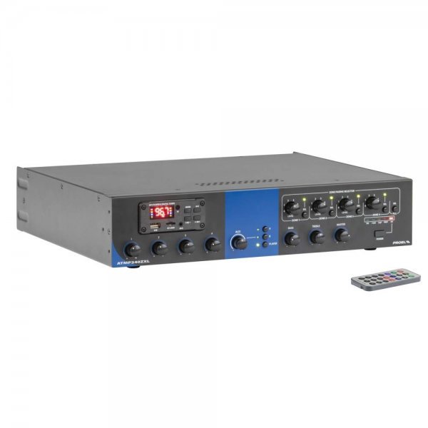 Amplificator combo 4 zone 240W/100V, cu media player si mixer